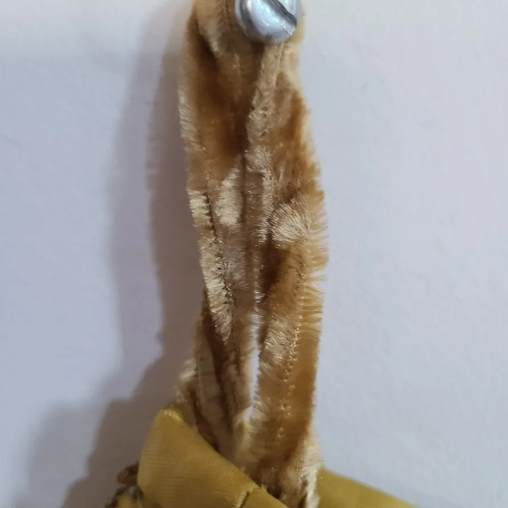 Target Elegant Gold Holiday Stocking Beaded Satin Brushed Velvet Look NEW NWT